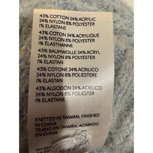 Anthropologie Maeve Light Blue Cowl-Neck Fuzzy Knit Pullover Sweater XS - Picture 7 of 8